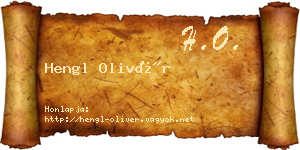 Hengl Olivér névjegykártya